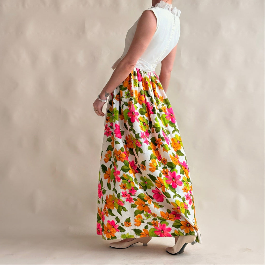 Miss Elliette California Vintage 70s Floral Maxi Dress - Fits XS