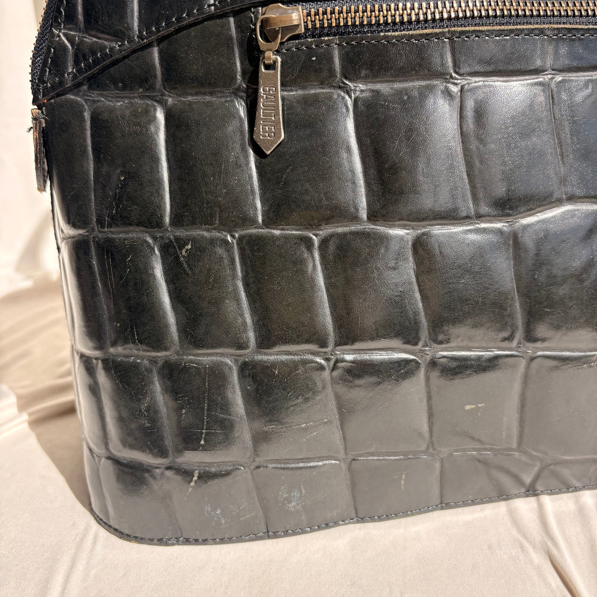Vintage Jean Paul Gaultier Crocodile-Embossed Leather Bag