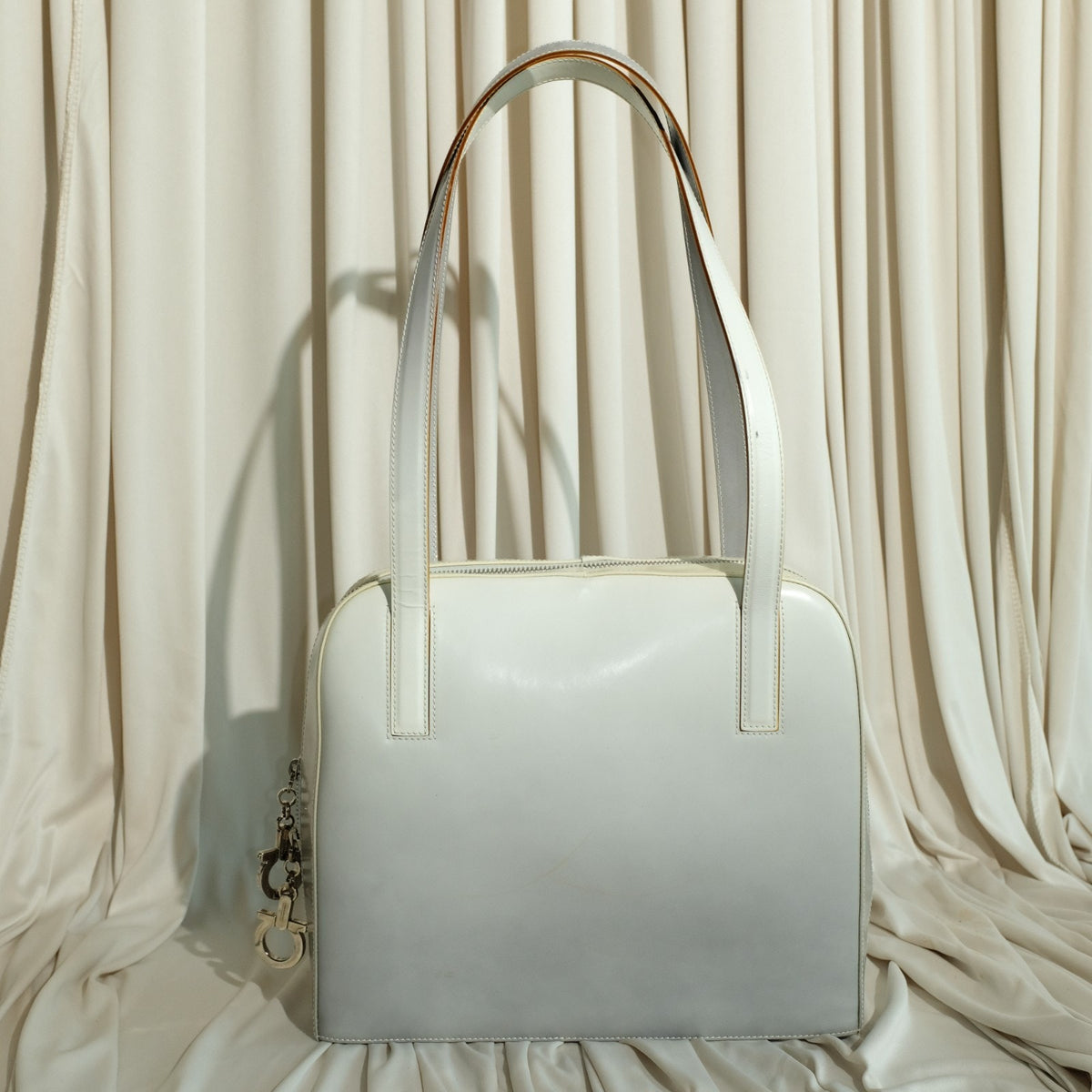 Salvatore Ferragamo Gradient Gray Tote - Structured Leather, Gancini Hardware