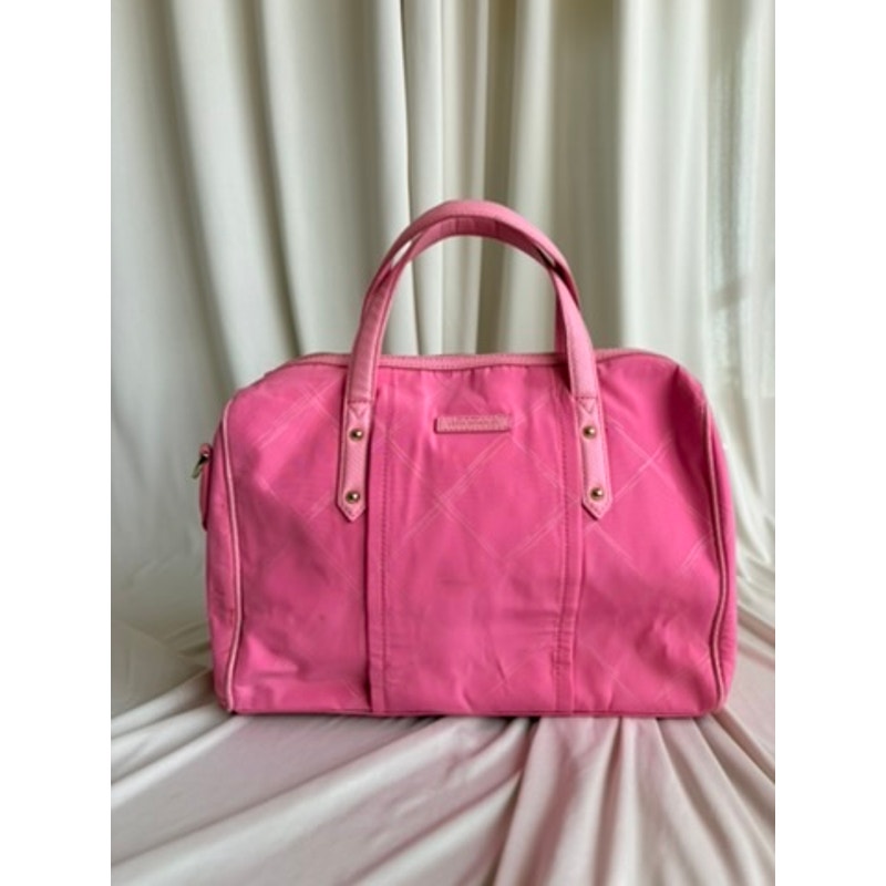 Vera Bradley Preppy Poly Marlo Satchel - Bright Pink, Diamond Quilted