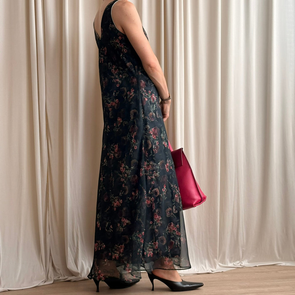 Alyn Page Black Floral Maxi - NWT, Made in USA, Size 11/12 (Fits L)