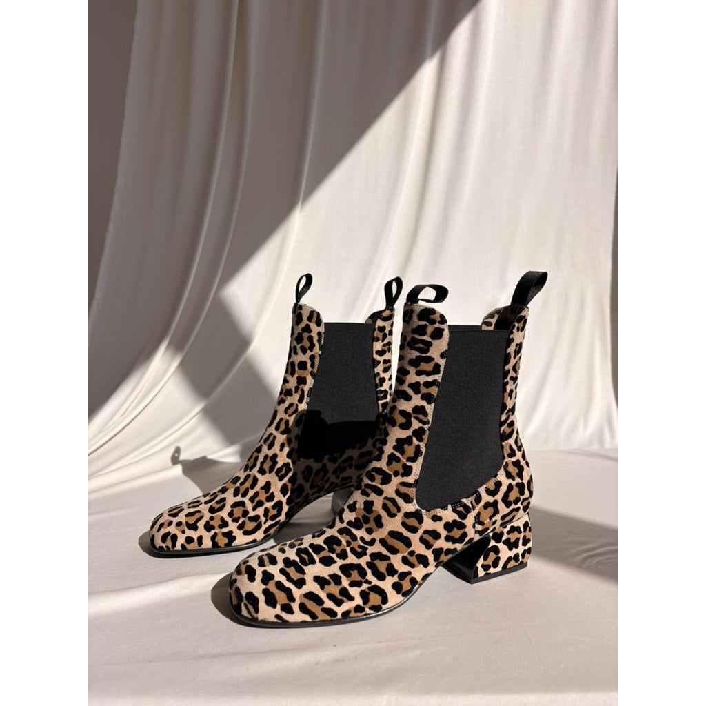Sergio Rossi Leopard Print Chelsea Ankle Boots - NWT