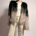 Celsius Premium Y2K Faux Fur Gradient Coat - Size M