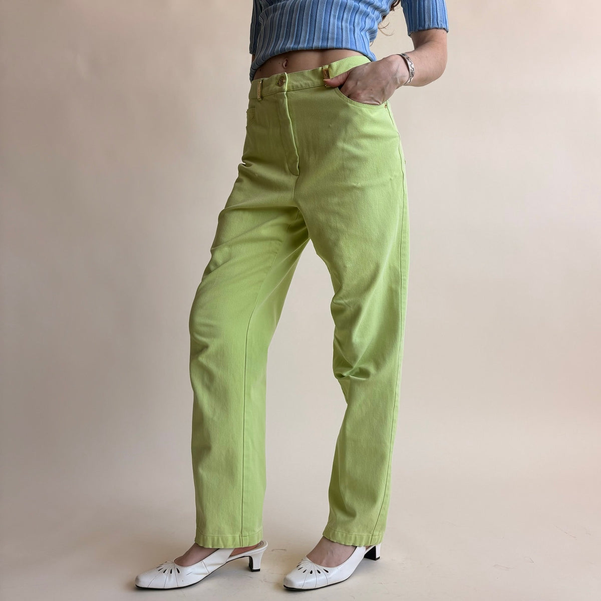 St. John Sport Essentials Lime Green Pants - Size 4