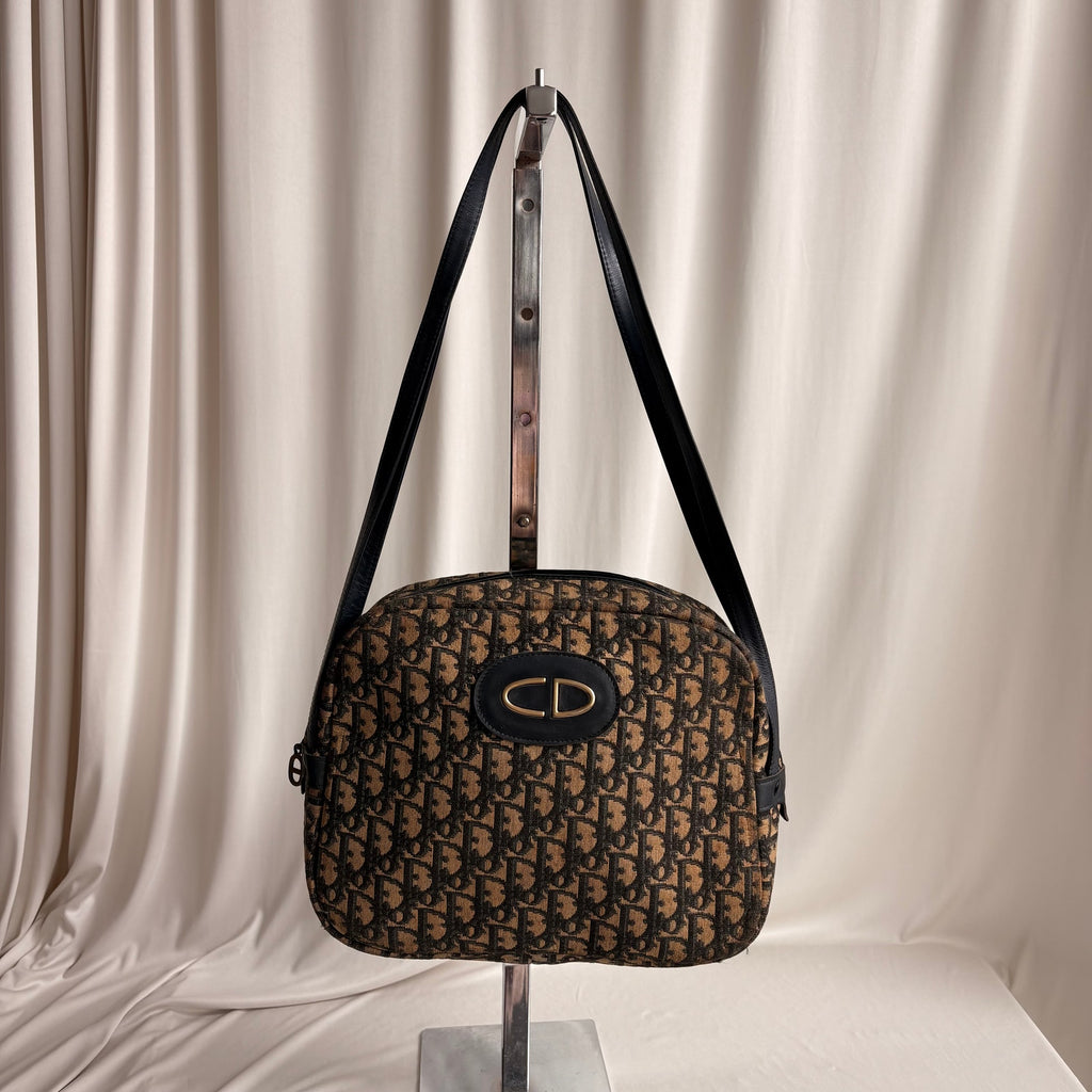 Vintage Christian Dior 70s/80s Oblique Jacquard Trotter Shoulder Bag