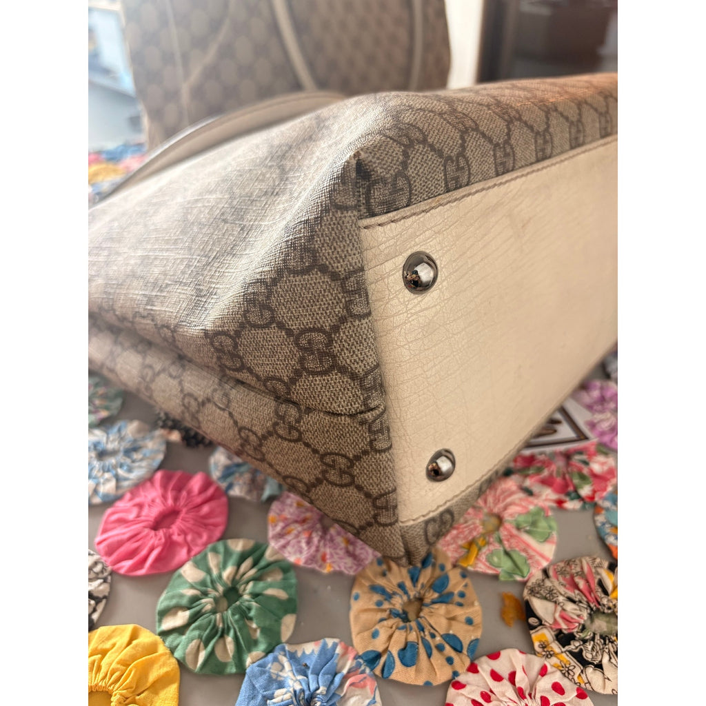 Gucci GG Supreme Joy Vertical Tote - Neutral Canvas, Light Leather Trim