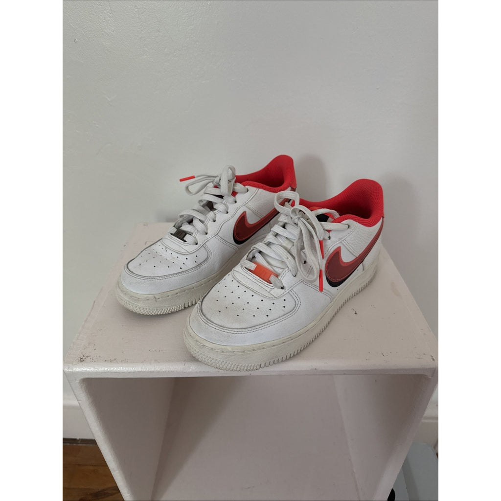 Nike Air Force 1 LV8 GS White Double Swoosh Crimson (CW1574-101) Size 6.5Y