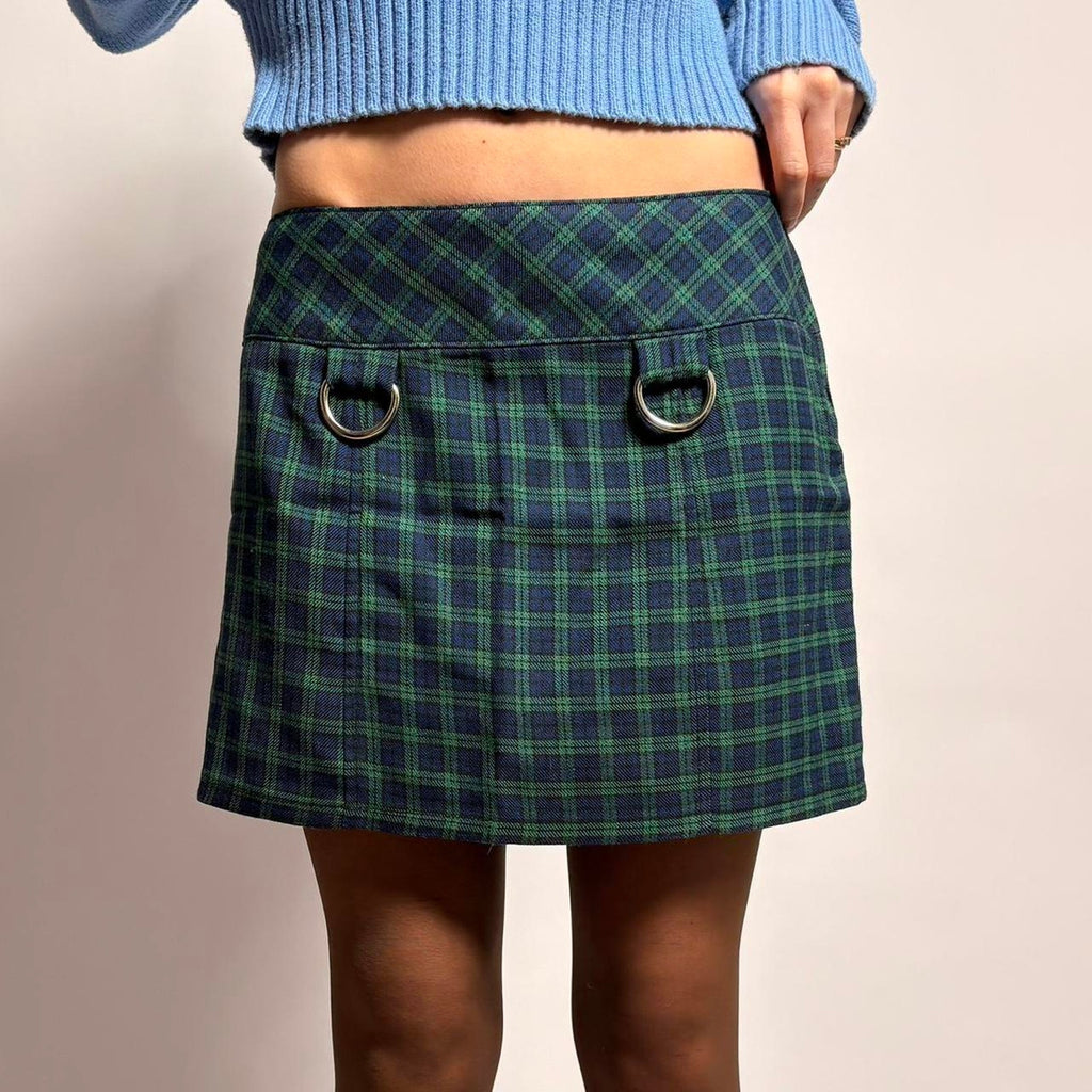 Lip Service Los Angeles Green Plaid Mini Skirt - Small