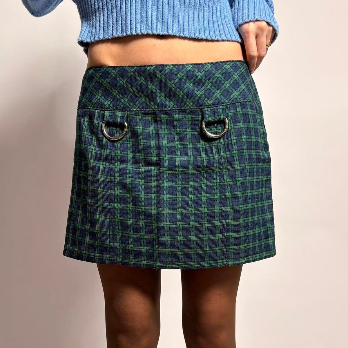 Lip Service Los Angeles Green Plaid Mini Skirt - Small