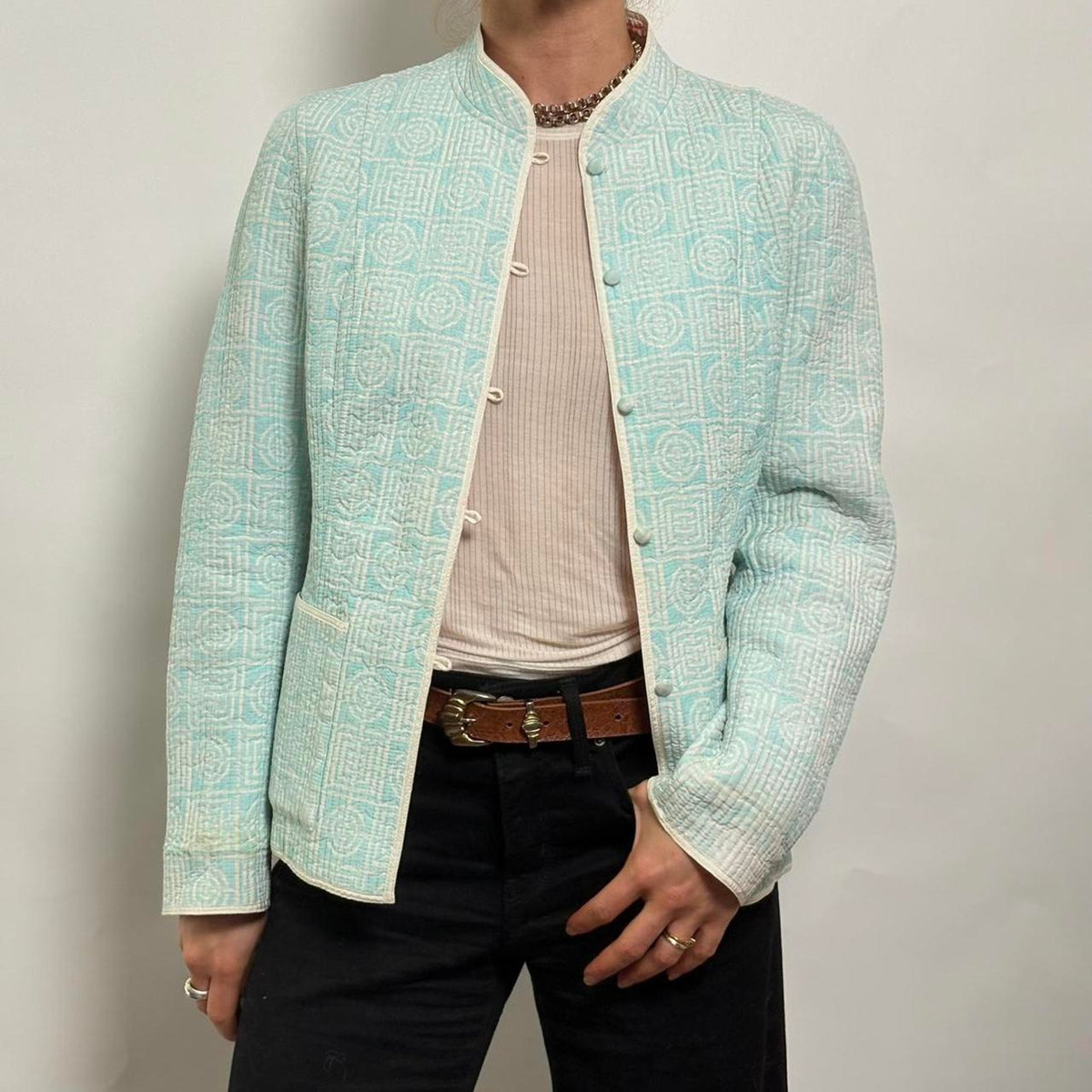 Reversible Light Blue & Pink Quilted Jacket- size small