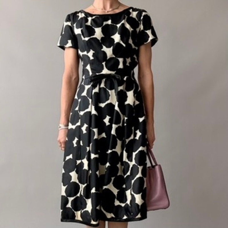 Suzy Perette New York Vintage Silk Polka Dot Cocktail Dress