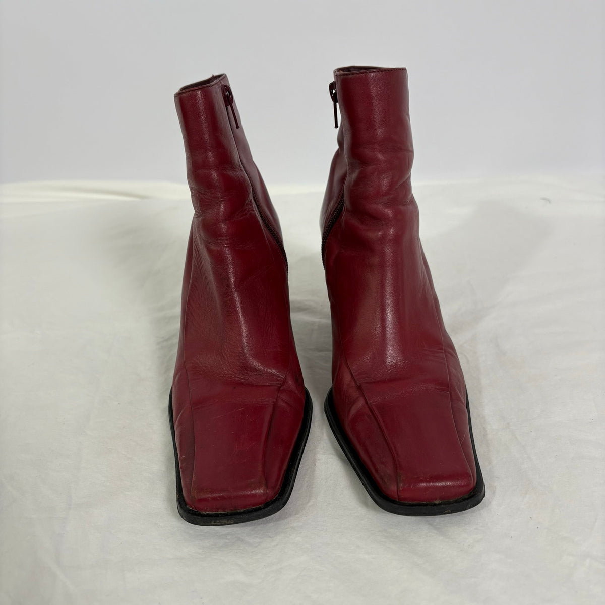 Vintage Parade Red Leather Ankle Boots - Size 7.5
