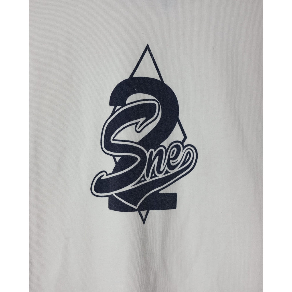 SNE - See No Evil #2 Tee Shirt, Mens Medium. White with Blue Threading -Baseball