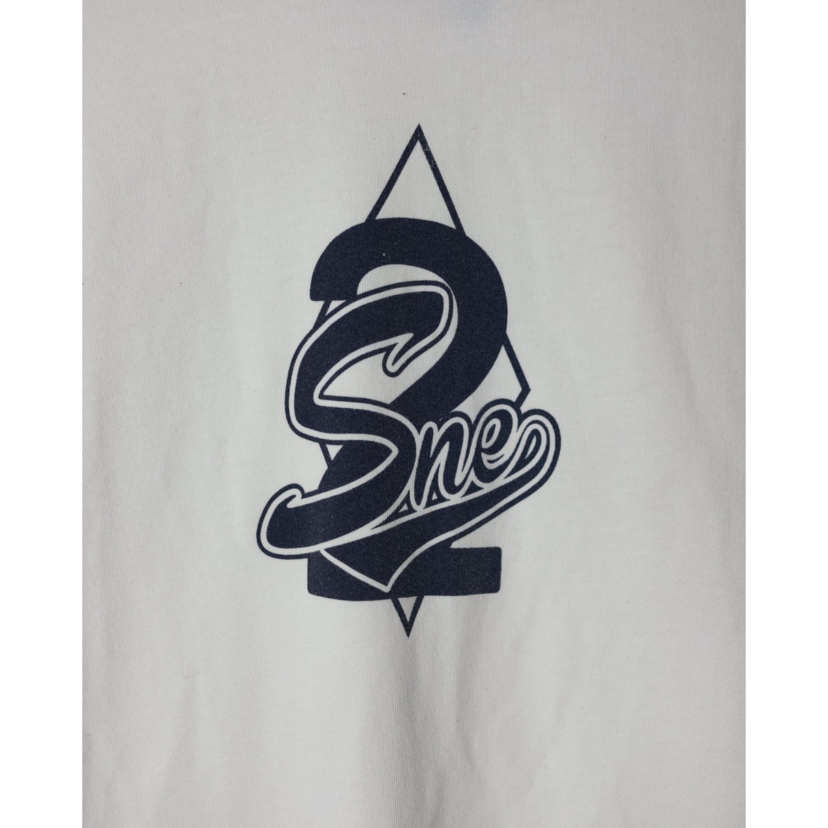 SNE - See No Evil #2 Tee Shirt, Mens Medium. White with Blue Threading -Baseball