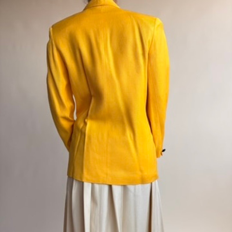 Collections by Michelle Stuart Yellow Blazer - Double-Breasted, 80s Vintage, Size 4