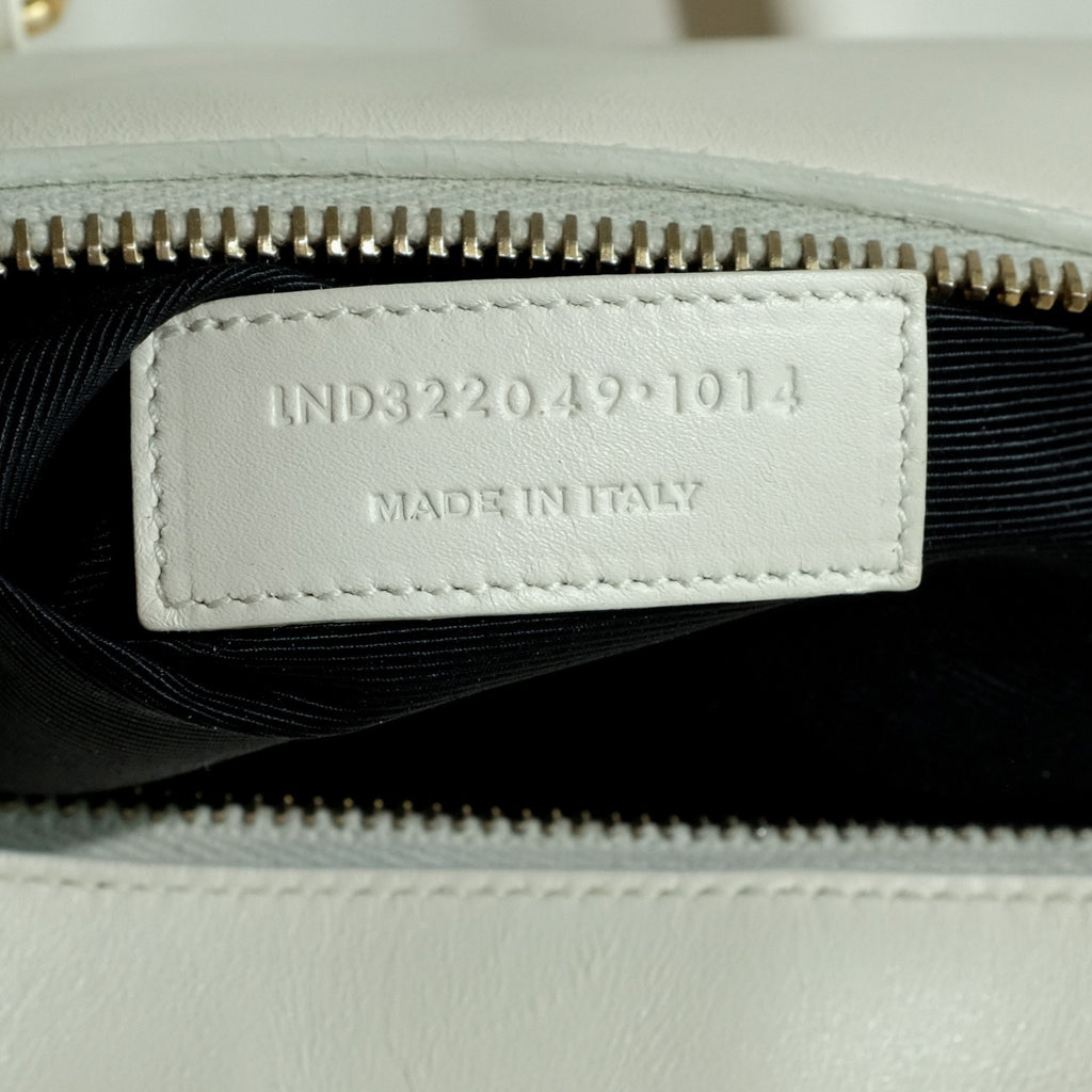 Saint Laurent (YSL) Classic Duffle 6 – White Calf Leather Handbag