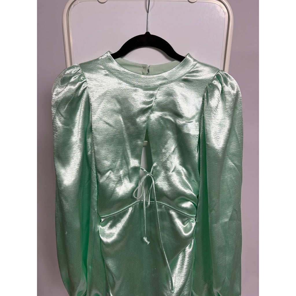 For Love & Lemons Lennox Dress - Metallic Mint, Size XS