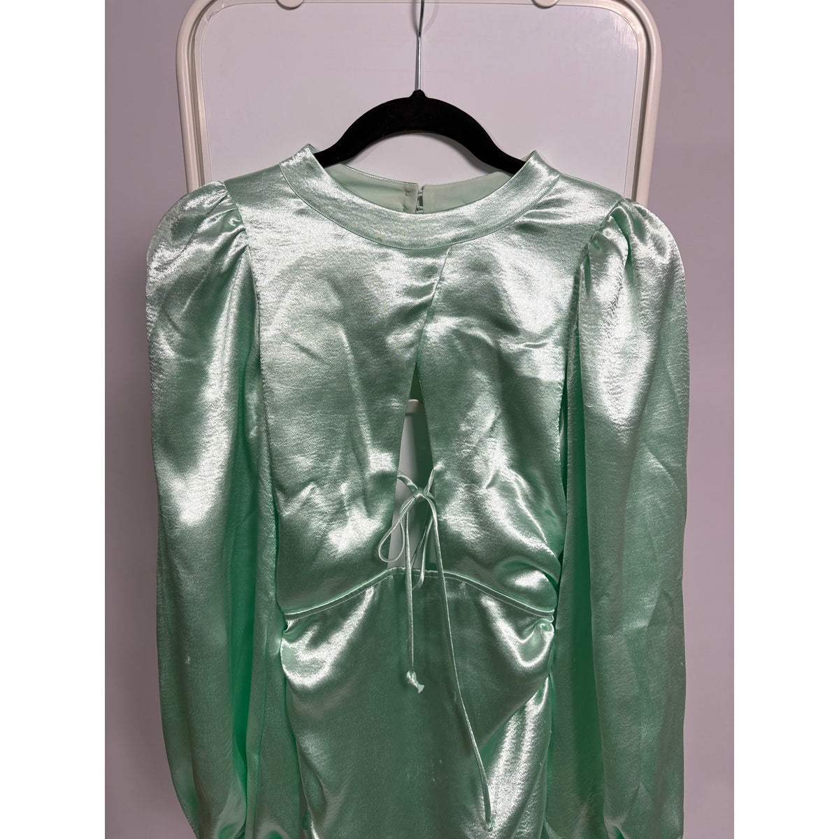 For Love & Lemons Lennox Dress - Metallic Mint, Size XS