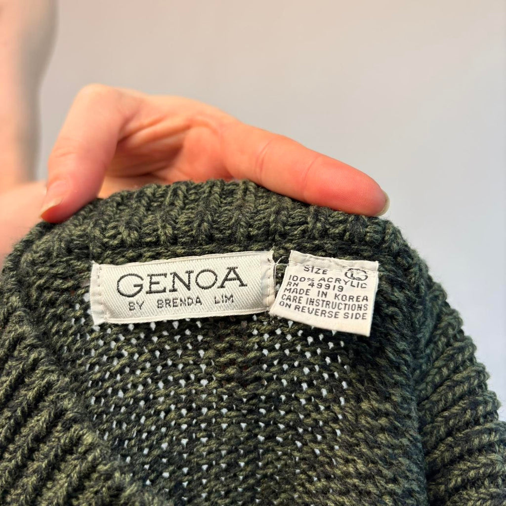 Vintage Genoa by Brenda Lim Green Sweater - Size Large