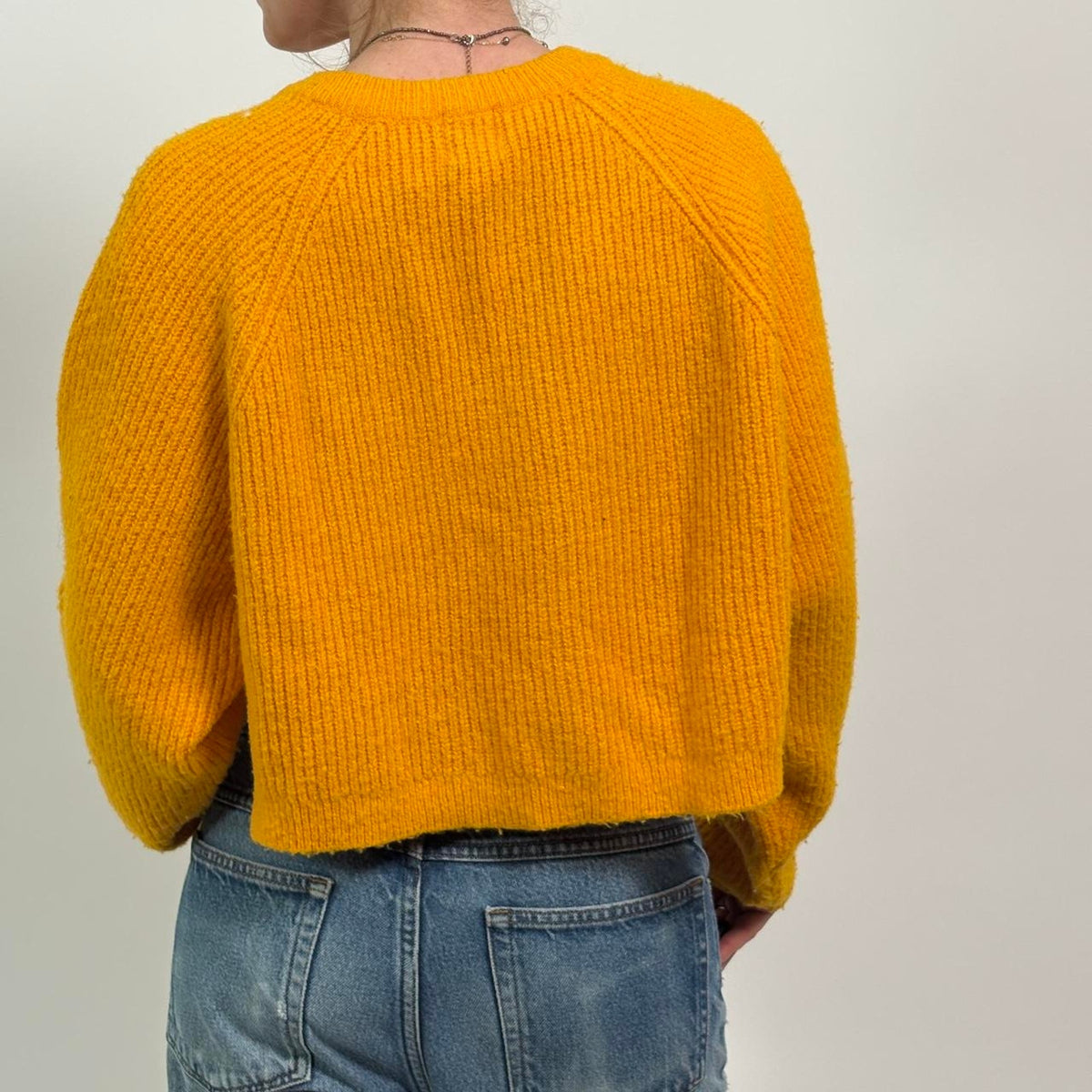 Vibrant Tangerine Orange Crop Sweater | Urban Outfitters | Size Small