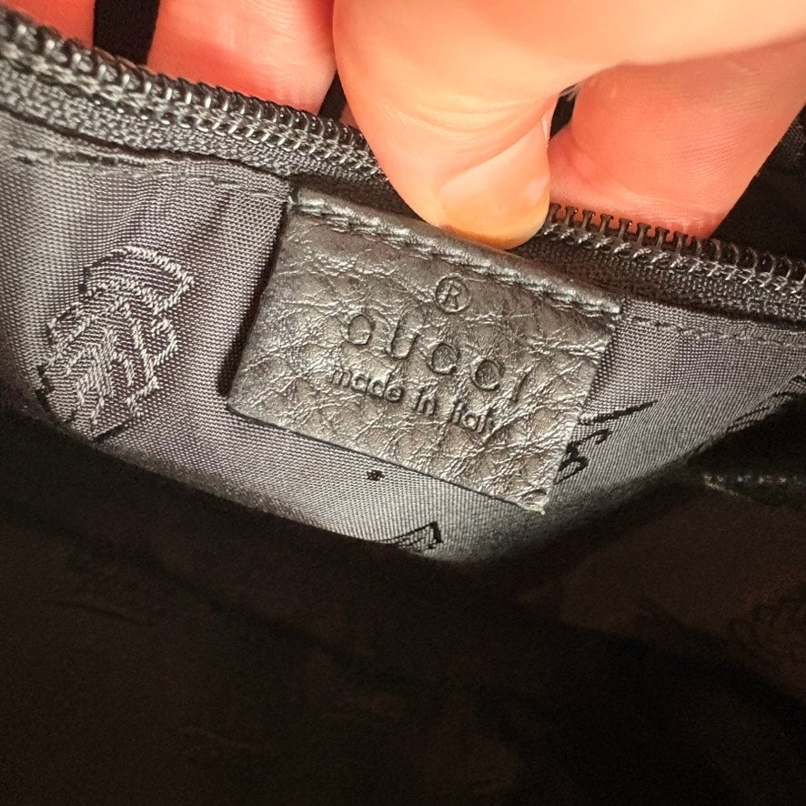 Gucci Crossbody Messenger Bag - Guccissima Leather, Black, Silver Hardware