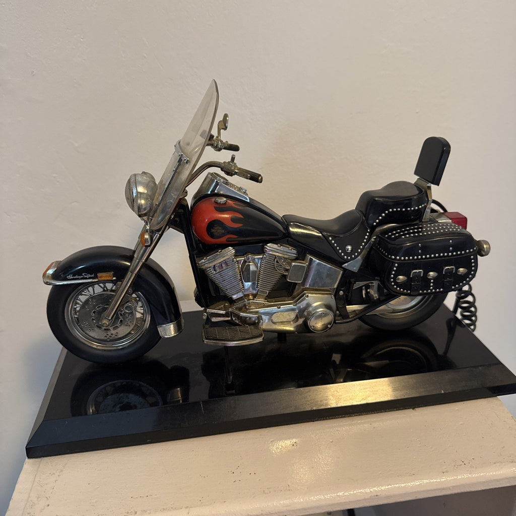 VTG Harley-Davidson Telemania Heritage Softail Landline Telephone Phone Flames.
