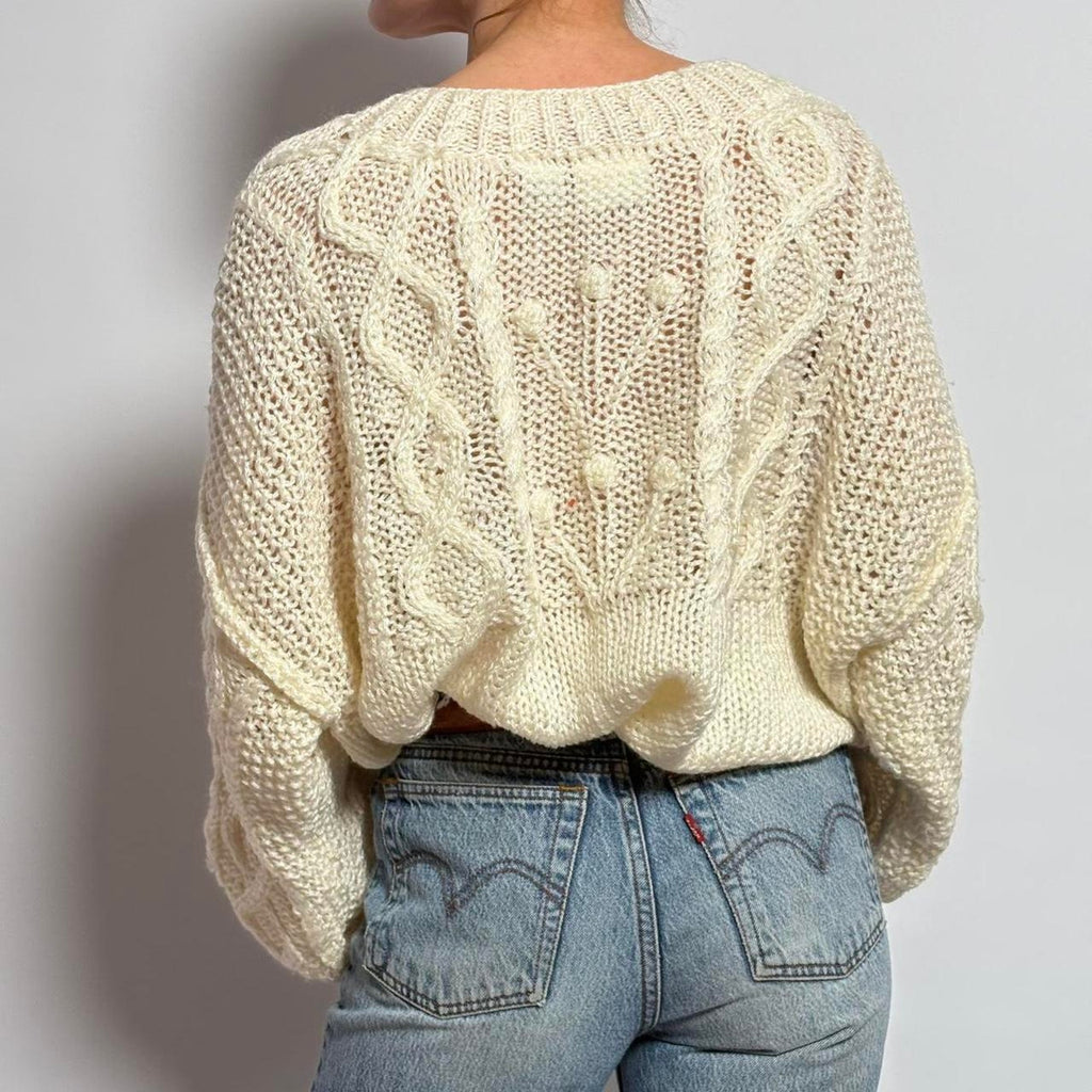 Vintage 90s Liz Claiborne Hand-Knit Sweater - Large