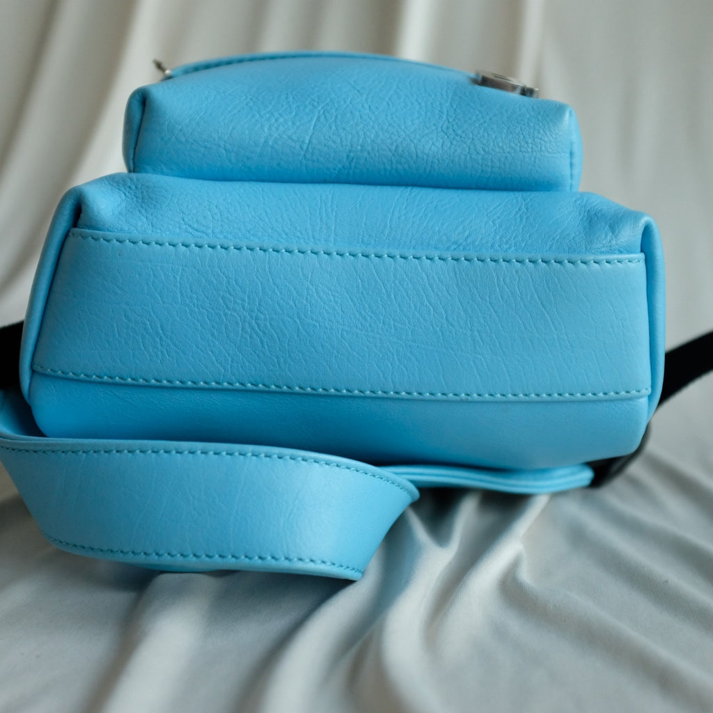 Balenciaga Bag B Logo XXS Soft Backpack Nappa Calf Baby Blue Leather