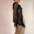 Vintage Baranda Black Crochet Cardigan - Size Medium