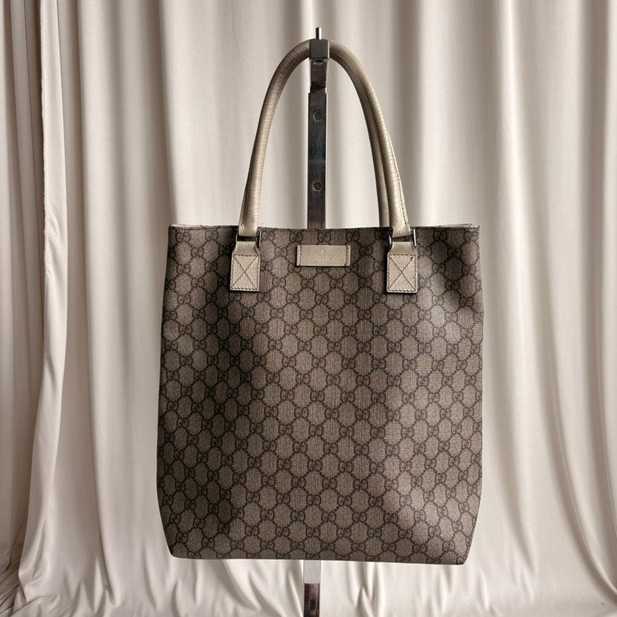 Gucci GG Supreme Joy Vertical Tote - Neutral Canvas, Light Leather Trim