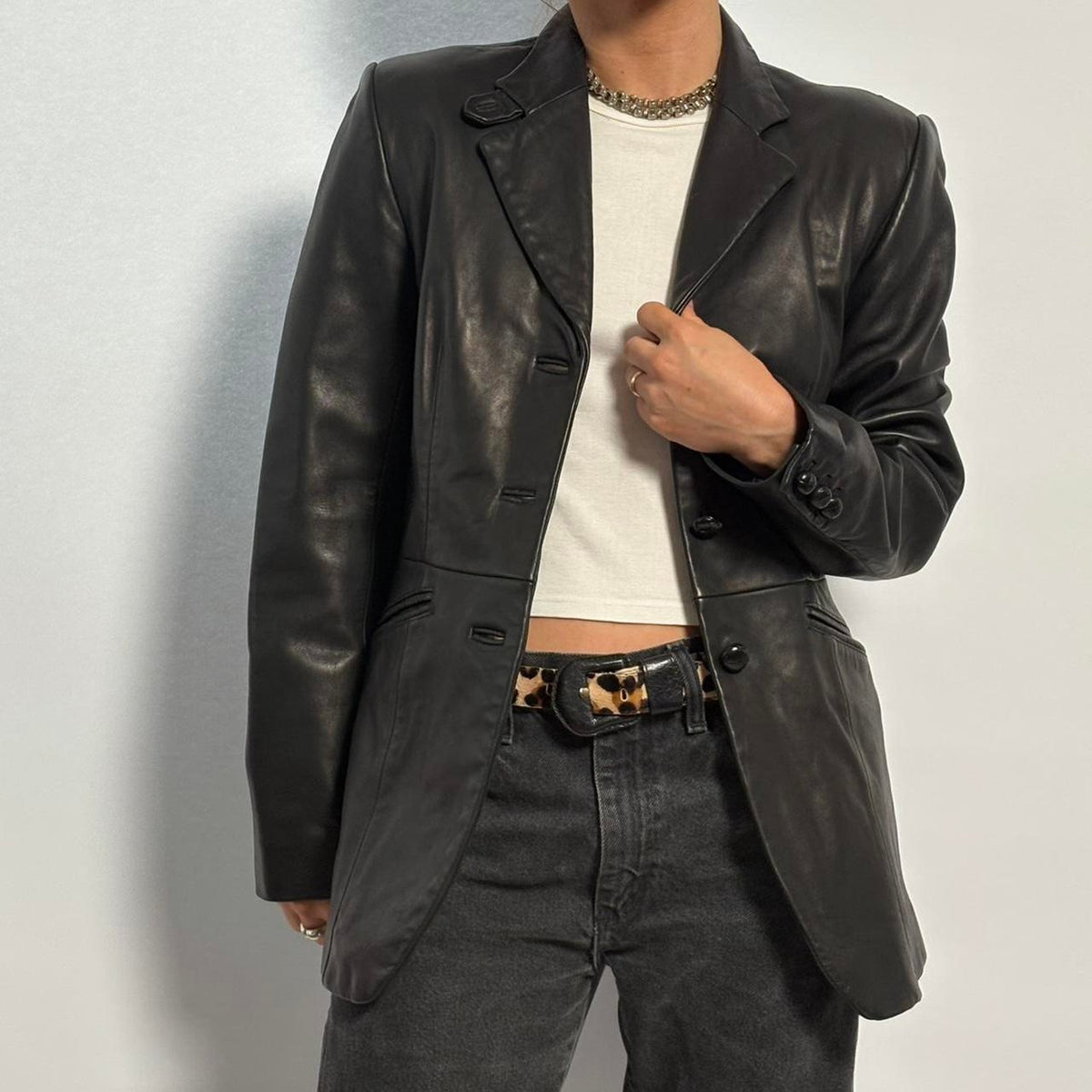 90s Vintage Ann Taylor Leather Jacket - Size 2