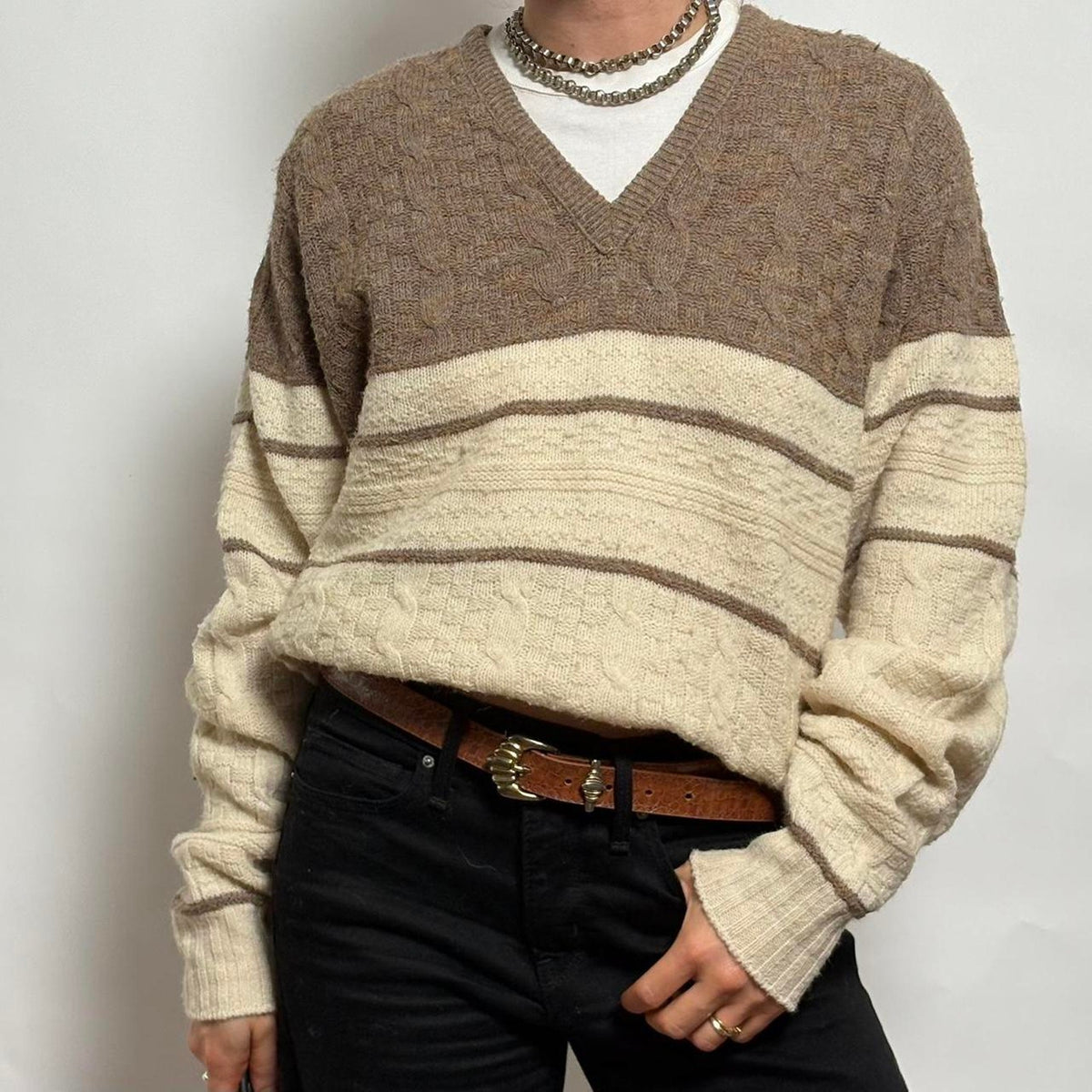 Vintage Lord Jeff Color Block Sweater