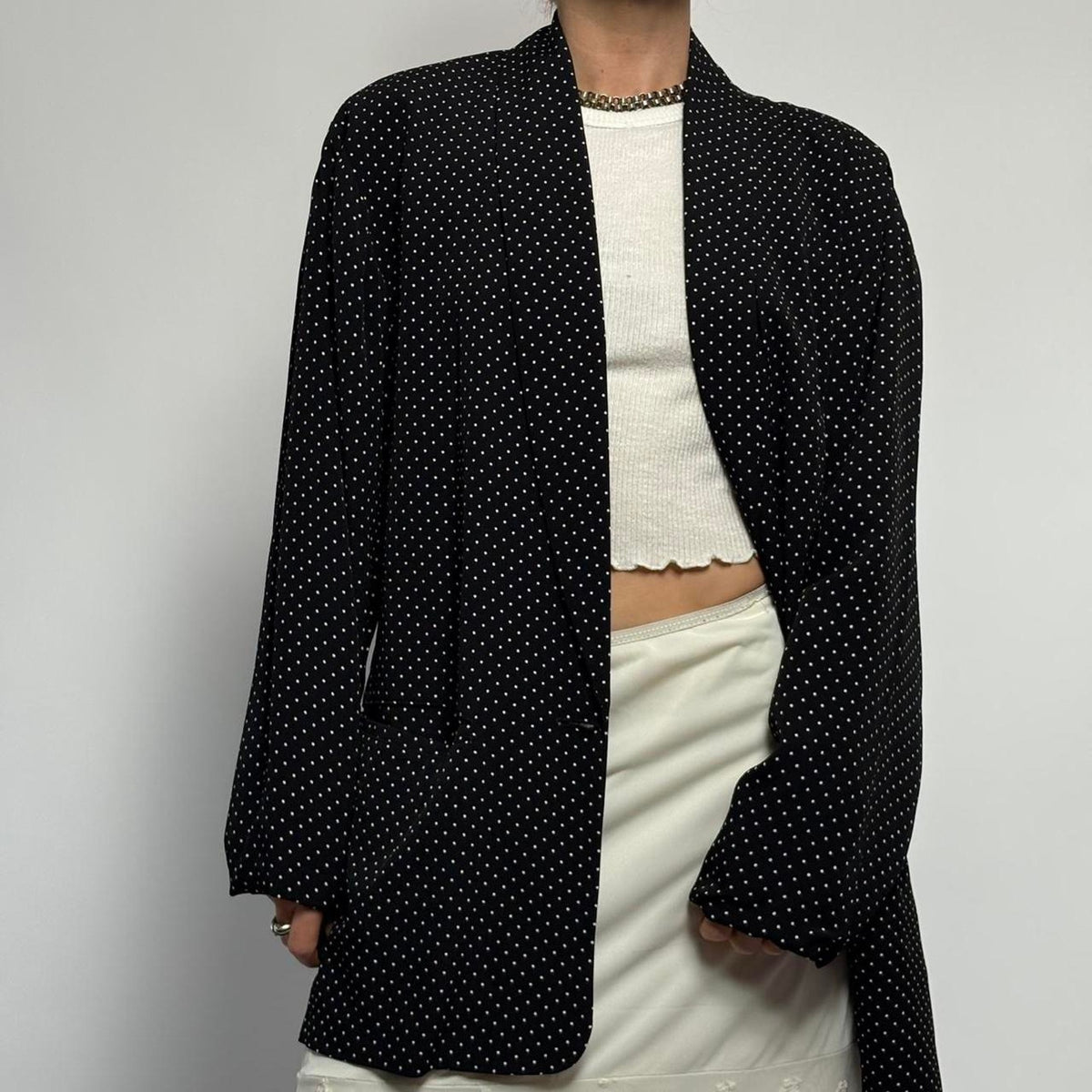 ⚪️ Vintage Navy and White Polka Dot Dream Blazer | Made in the USA | Small