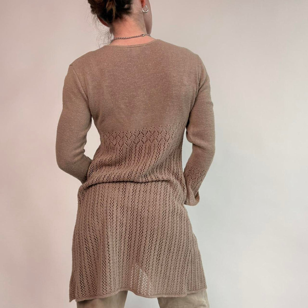 Vintage Y2K Absolutely Creative Collection Trench Cardigan - Tan, Size Small