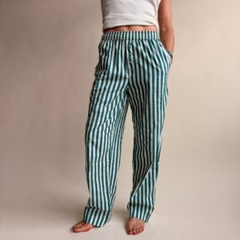 Grayson Threads Green & White Stripe Lounge Pants -  Size XXS
