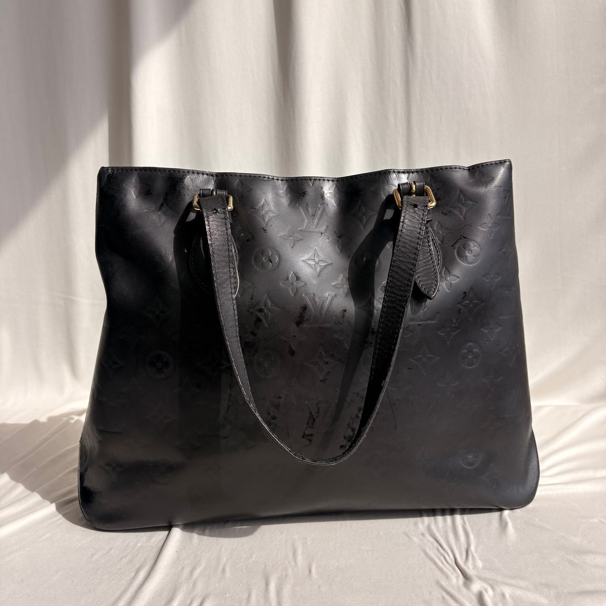 Vintage Louis Vuitton Black Monogram Vernis Houston Tote
