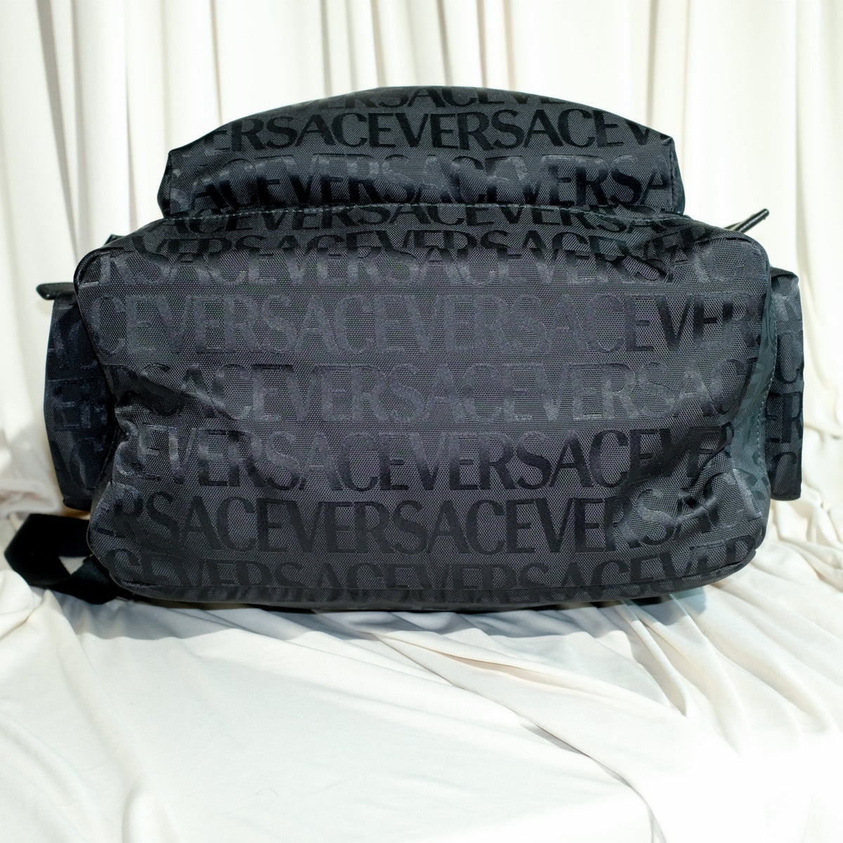 Versace Allover Neo Nylon Backpack Black NWT
