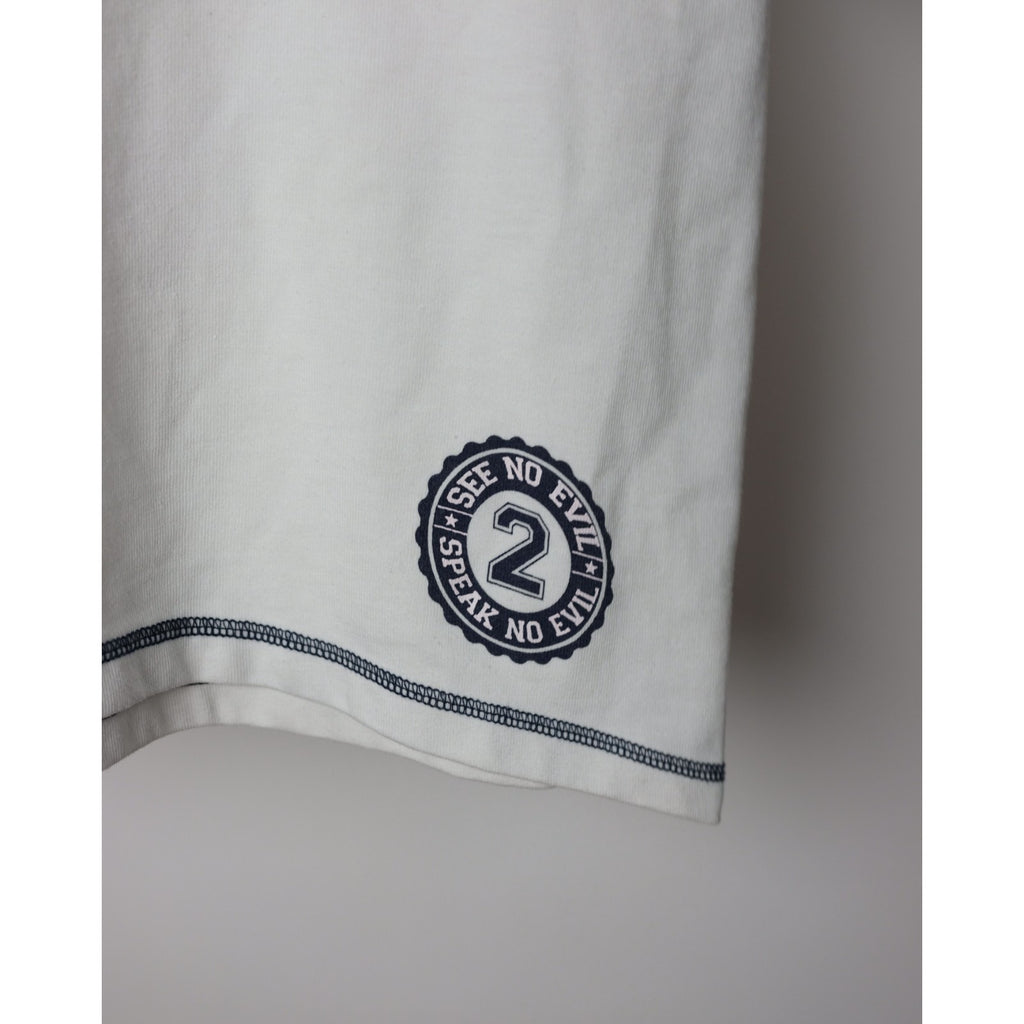 SNE - See No Evil #2 Tee Shirt, Mens Medium. White with Blue Threading -Baseball
