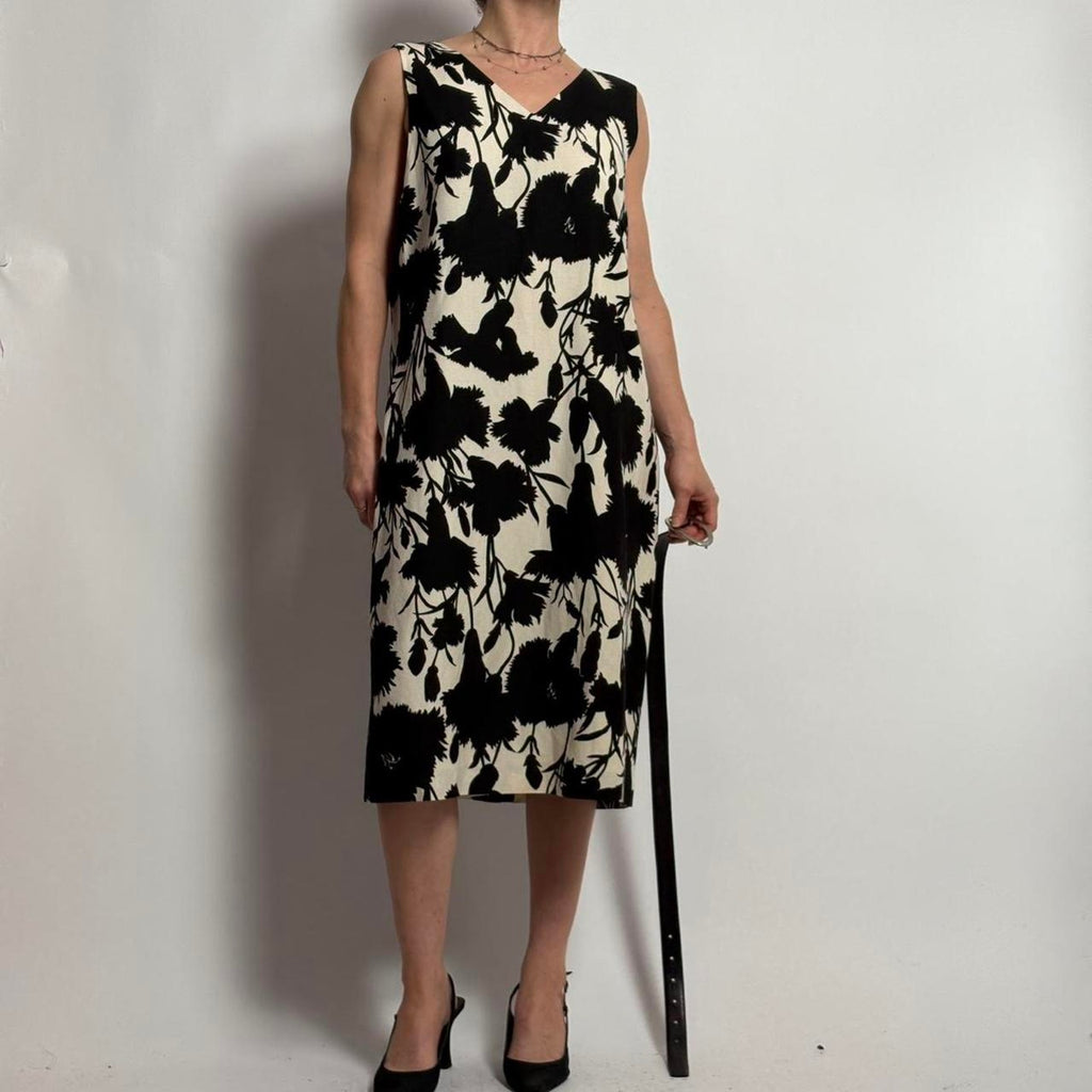 Harve Bernard Black & White Floral Dress - Fits Size 6