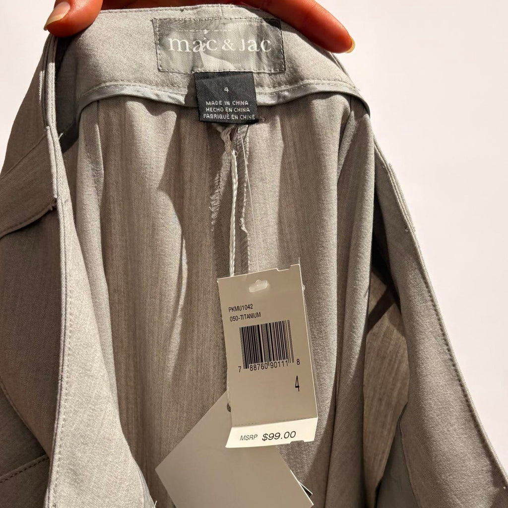 Mac & Jac Light Grey Wide Leg Trousers - NWT, Size 4