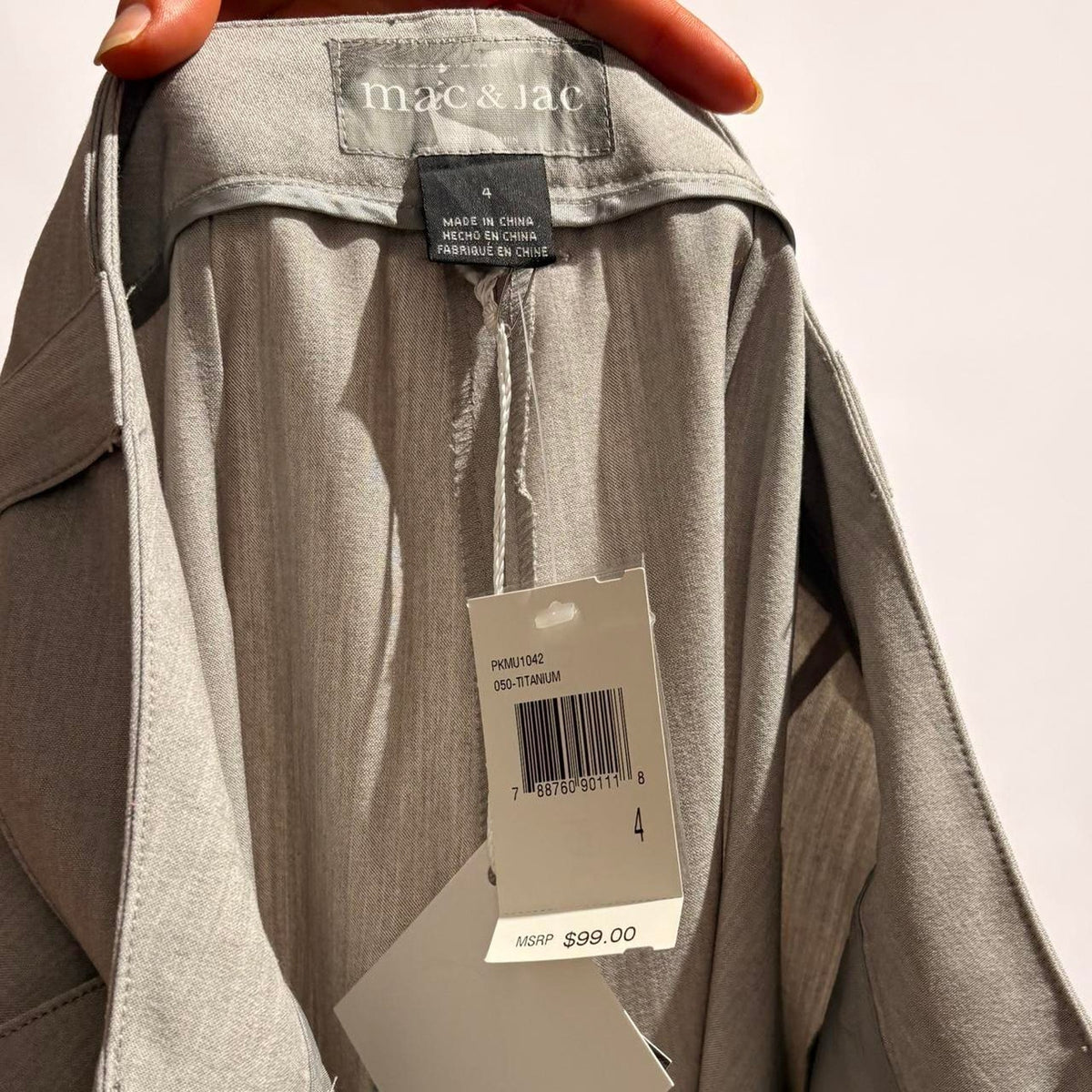 Mac & Jac Light Grey Wide Leg Trousers - NWT, Size 4