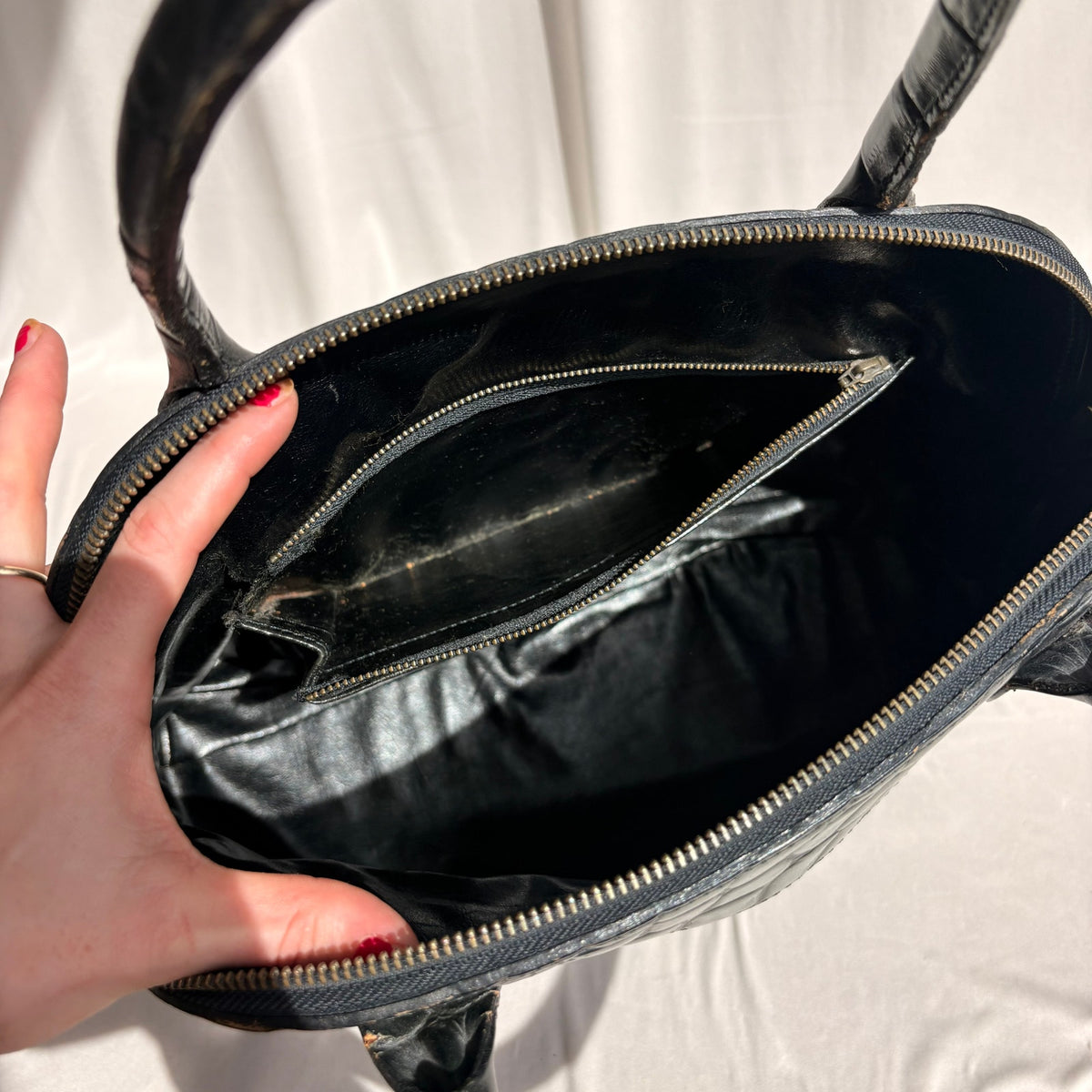 Vintage Jean Paul Gaultier Crocodile-Embossed Leather Bag