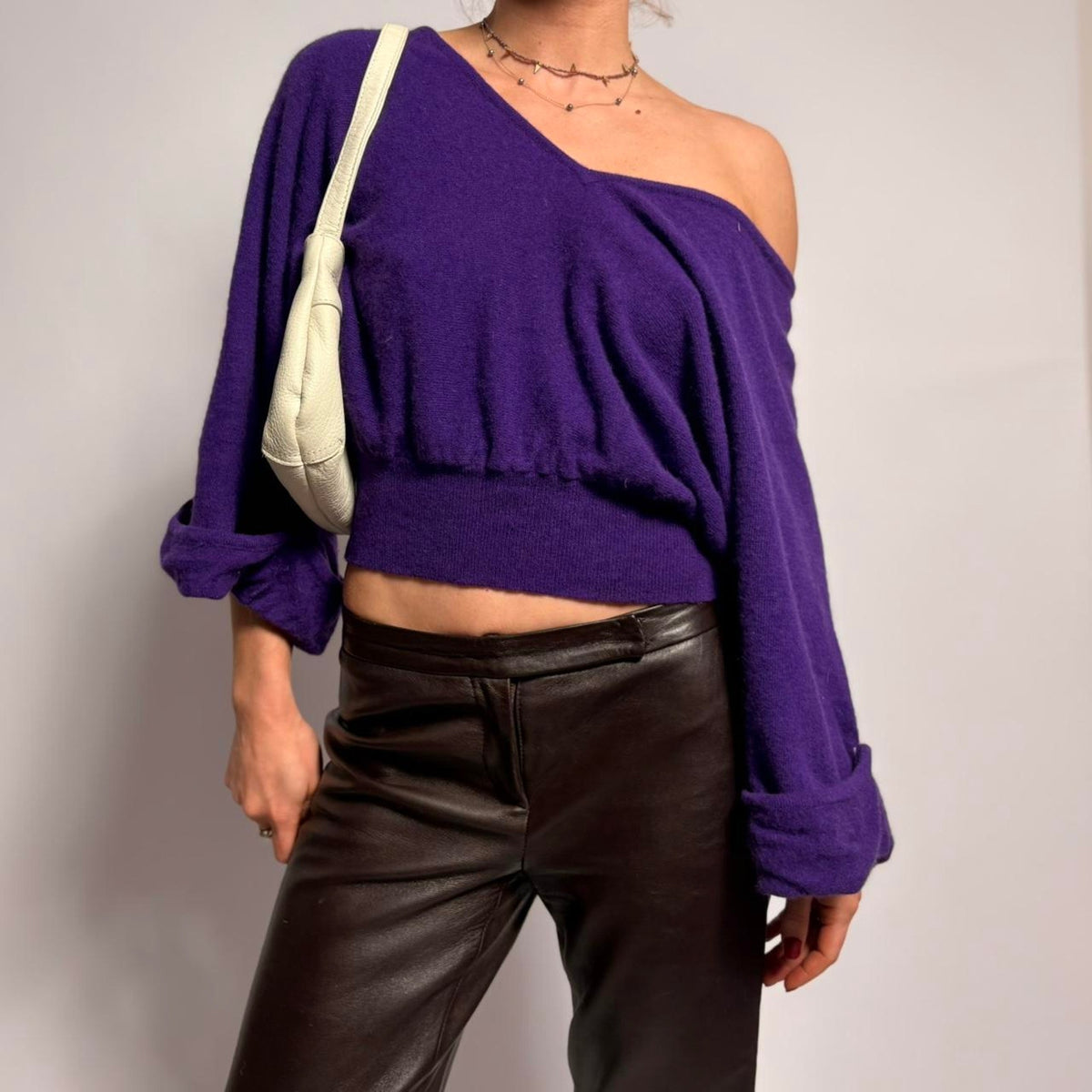 Vintage Purple Batwing Sweater - Fits Small