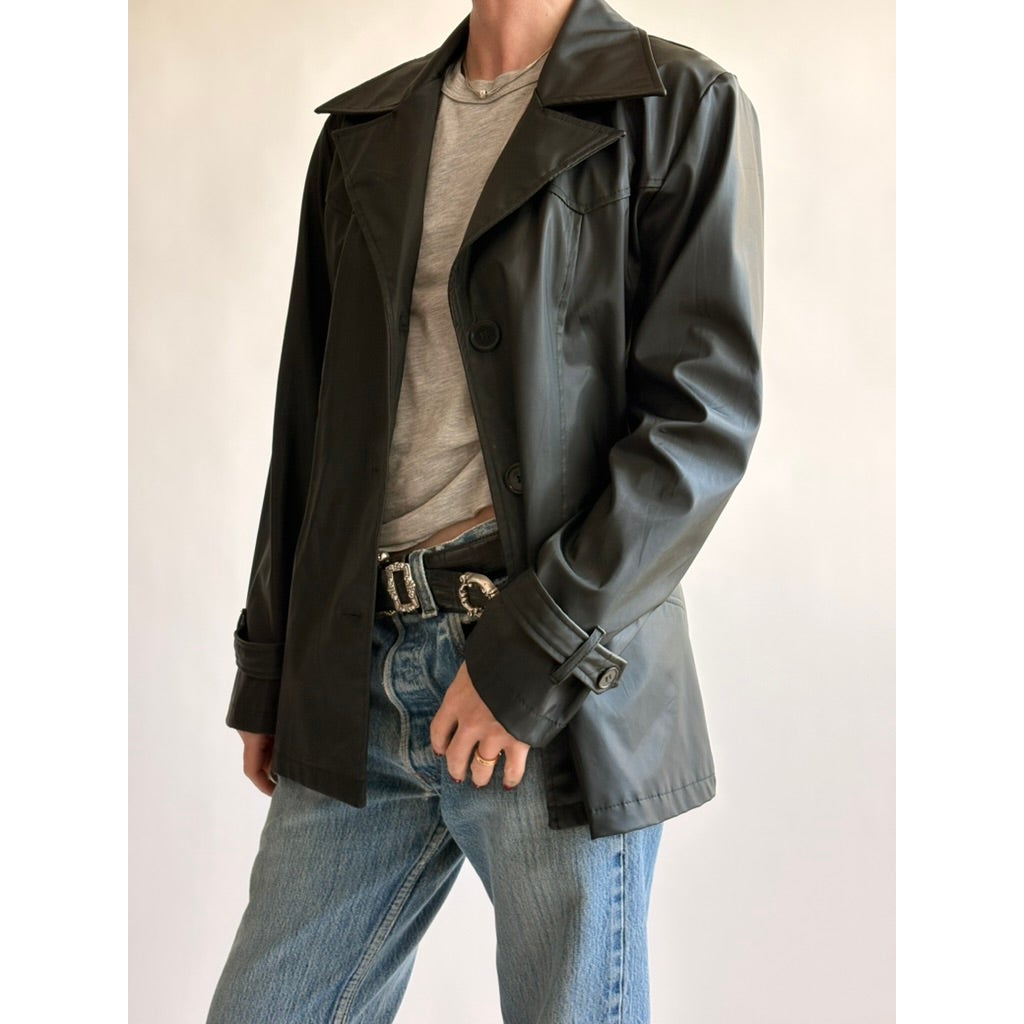 Vintage Louise Paris Black Short Trench Jacket