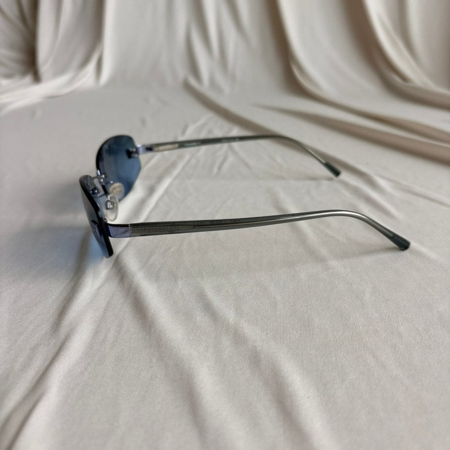 Vintage Chanel 4002 Rimless Sunglasses - Light Blue Gradient, Silver CC Logo