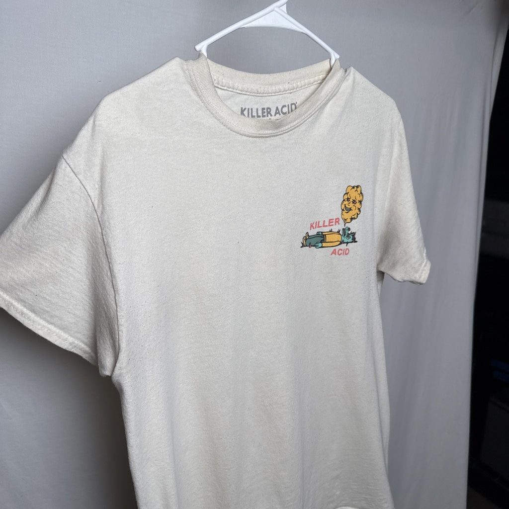 Killer Acid Limited Edition Cream short sleeve graphic shirt SIZE Medium