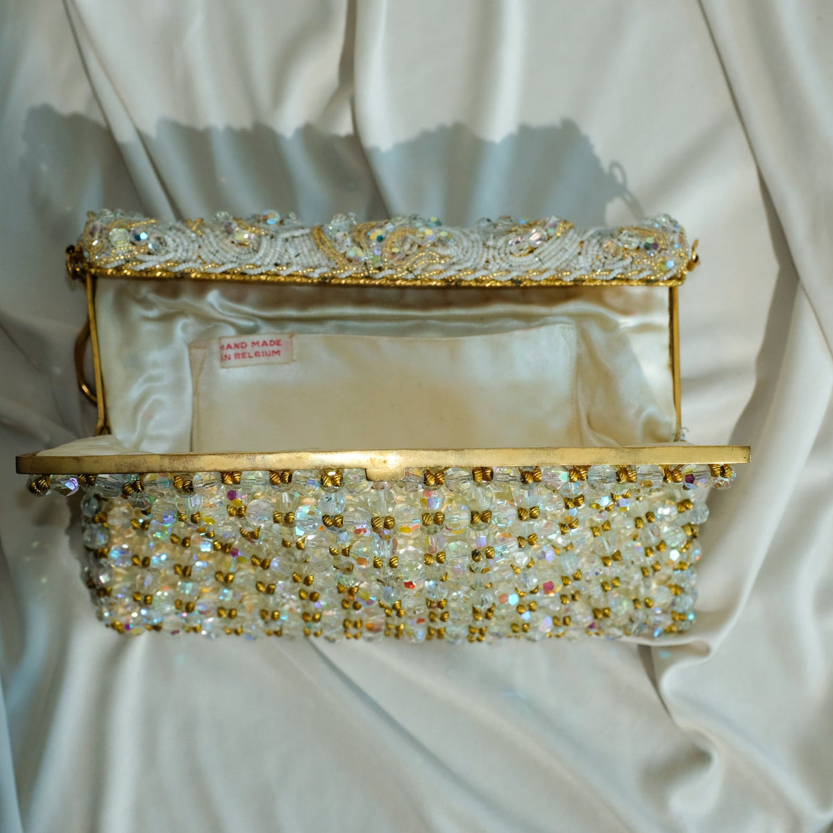 Vintage Austrian Crystal Evening Bag - Handmade in Belgium, Heirloom Piece