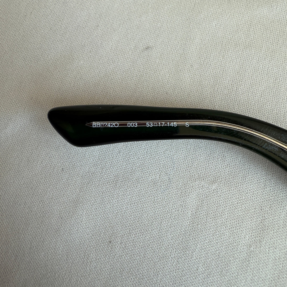 Balenciaga BB0242O Eyeglass Frames  - Shiny Dark Green Acetate, Logo Temples