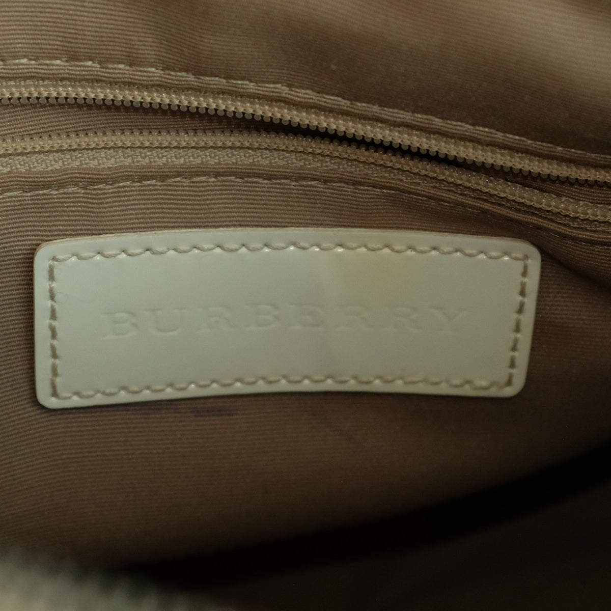 Burberry Chester Boston Bag - Supernova Check, White Patent Handles