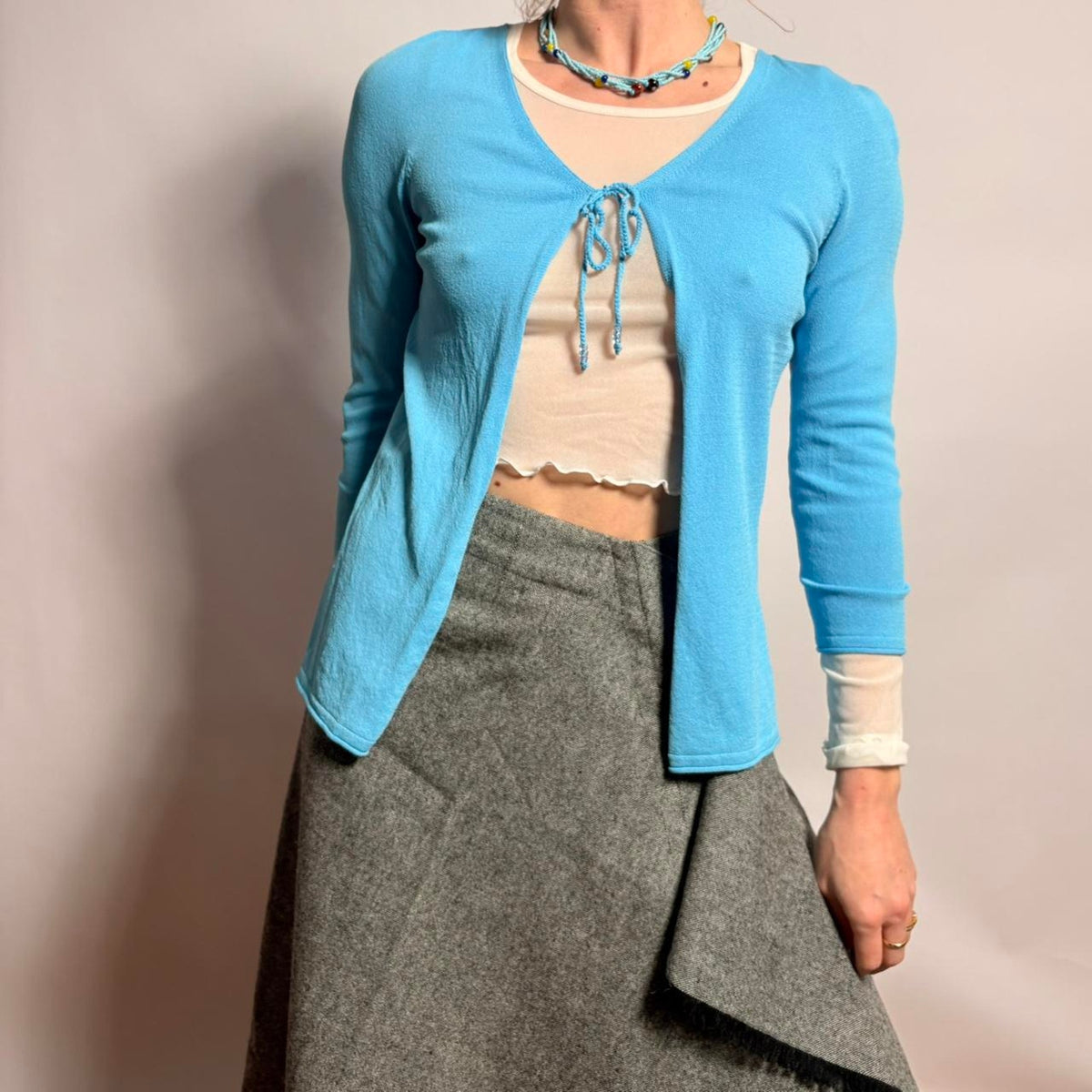 Vintage Anne Klein Teal Cardigan Top - Size Small